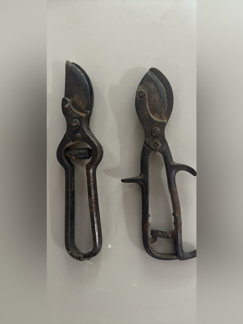 Pair of Vintage Metal Hand Pruners Garden Shears Cutting Tools